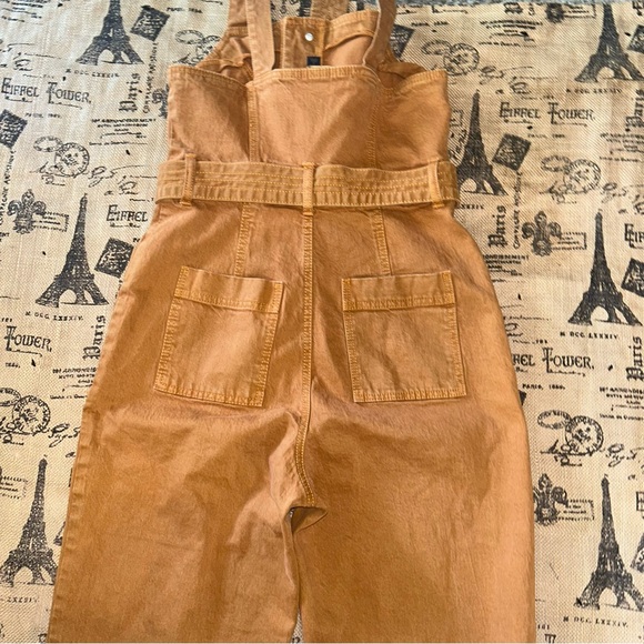 Universal Thread NWOT! Mustard Yellow Duck Stretch Denim Overalls Romper Size 2 - Picture 11 of 16